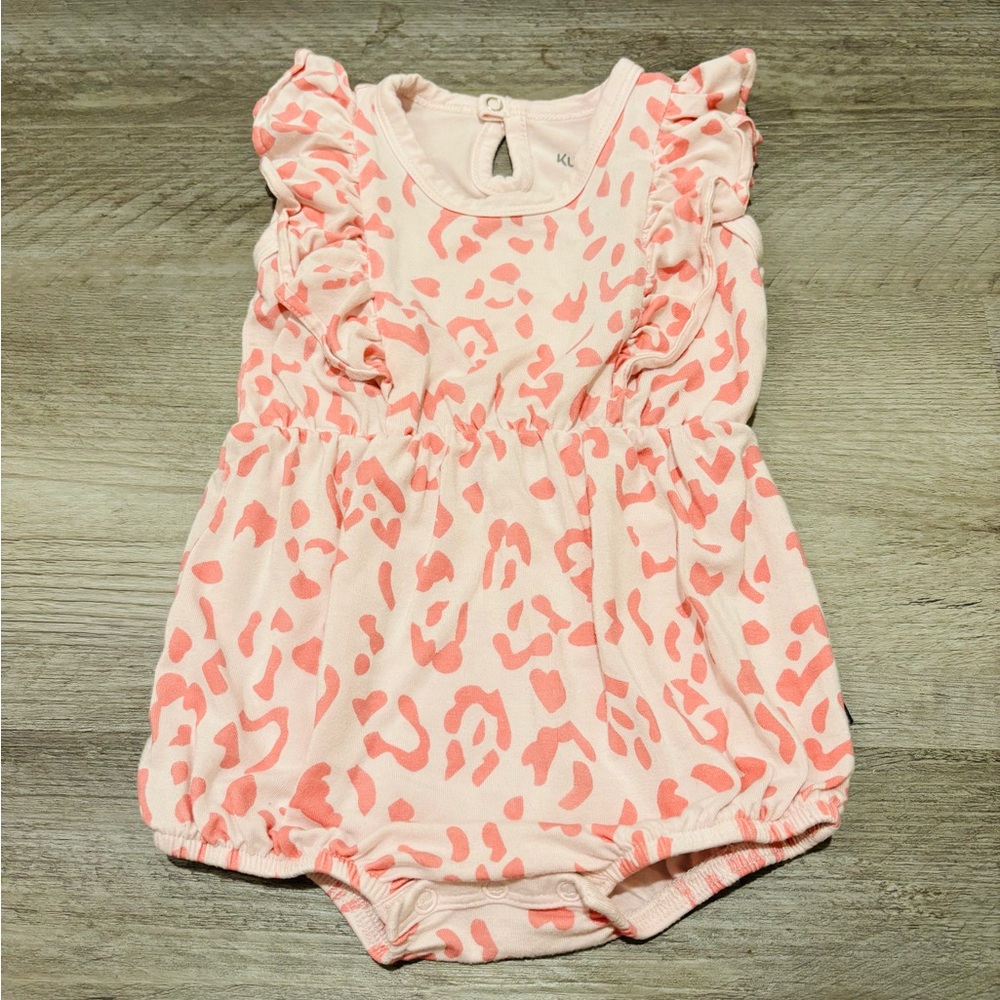 NWOT Kyte BABY Pink Leopard Print Ruffle One-Piece Bodysuit